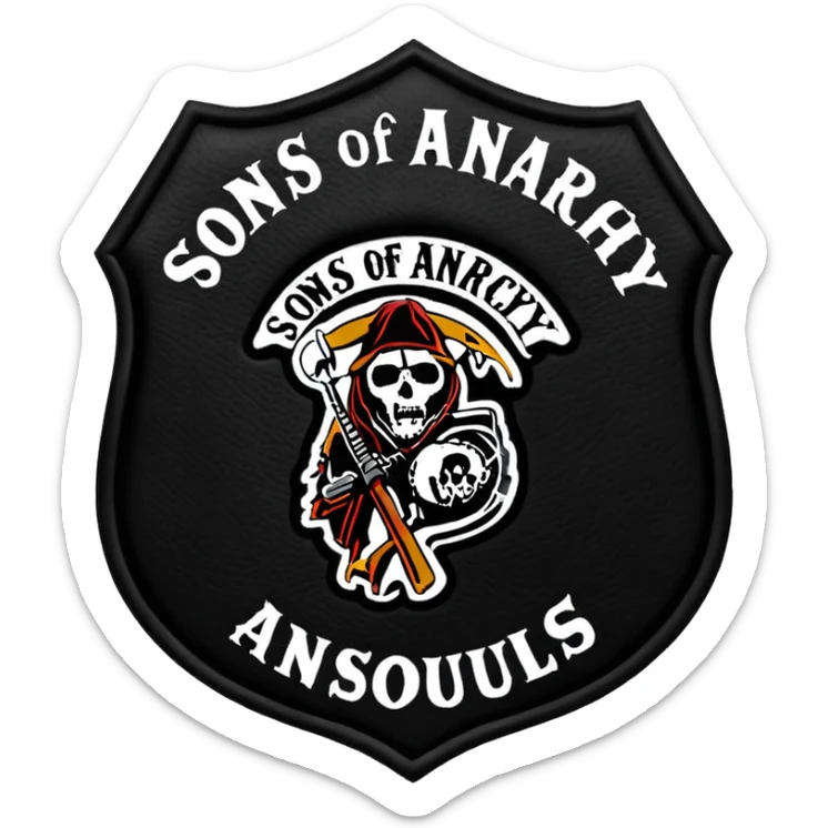 Sons of anarchy logo but to have a banner on top saying SOULS OF ANARCHY sticker