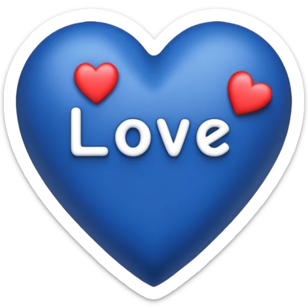 Dark Blue heart with the words Love You Ry in the middle  sticker