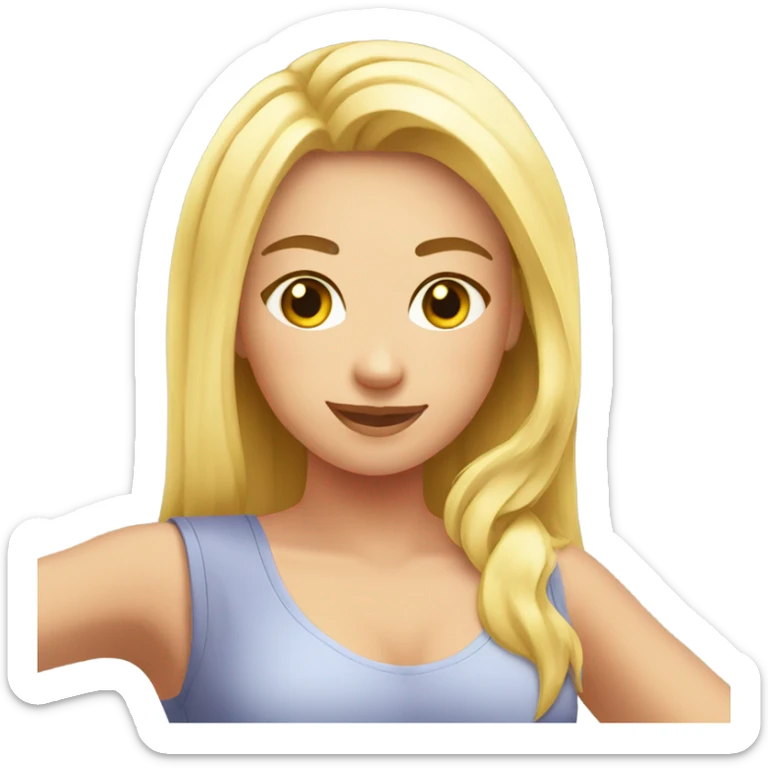 girl with blond hair gets massage in the massage salon sticker