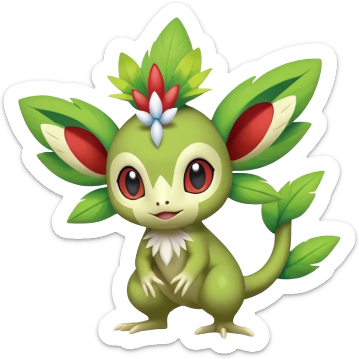  Fey Toony Axew-Grookey-Celebi-Amaura--Shaymin-fusion-hybrid sticker