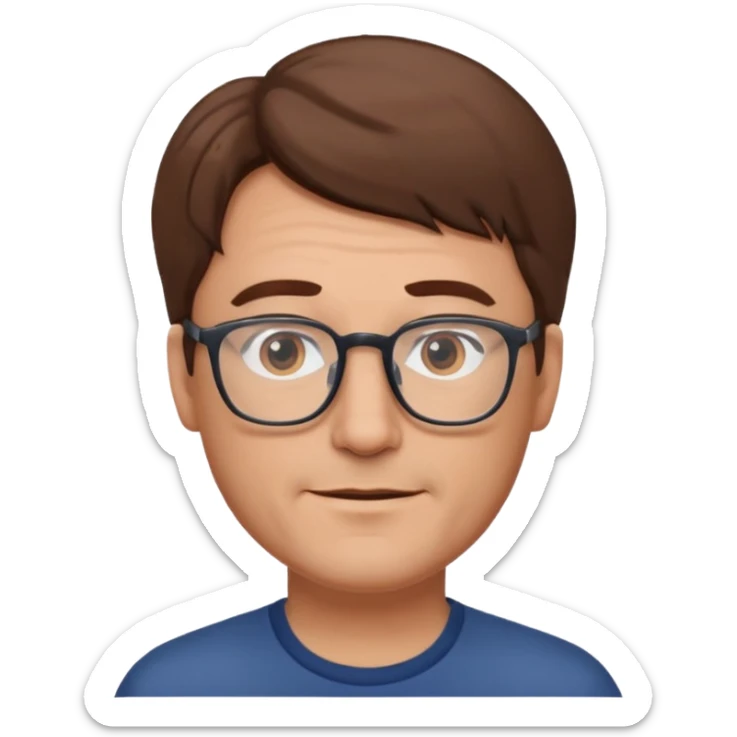 Un locutor de radio, pelo moreno, con gafas, entrado en años sticker