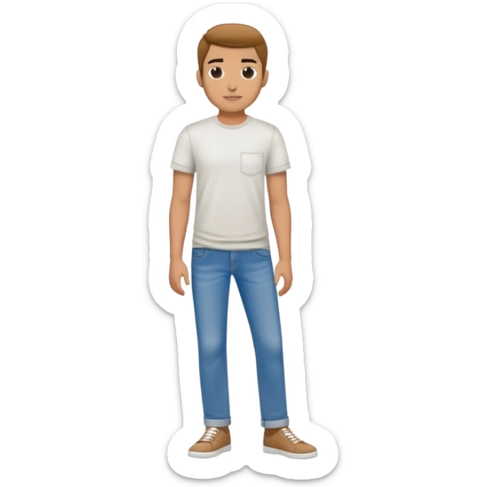 Full body person dressed in casual style, jeans and t-shirt sticker