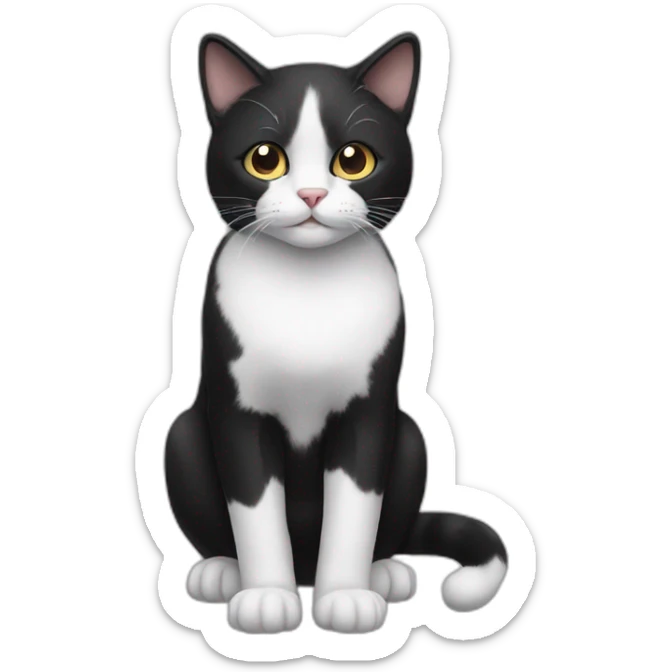 Black and White cat sticker