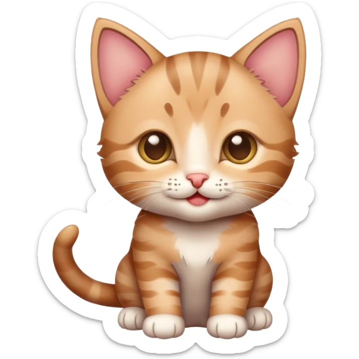 The kitten expresses love with eyes full of love and is very happy sticker