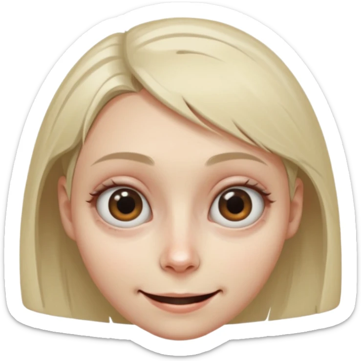 A female where the facial features are subtly distorted in impossible ways, unnatural eye color with veiny eyes, sickly skin texture combined with an unnatural creepy smile, liminal setting that feels wrong, uncanny eerie art style, extremely uncanny, scary femme fatale, bob cut, mole under eye sticker