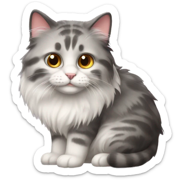 Fluffy cat sticker
