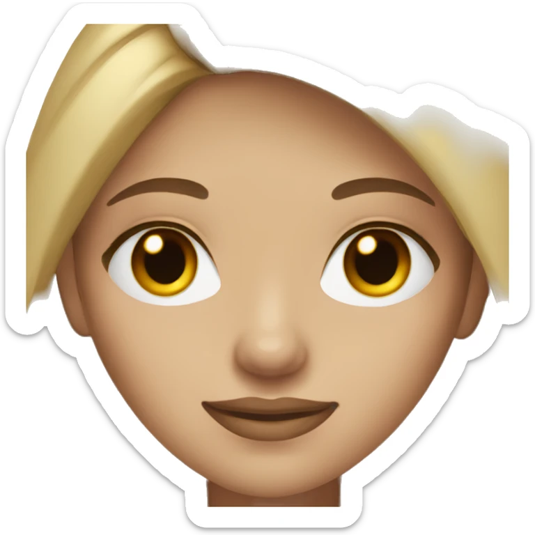 Brown blond hair woman with dark brown eyes and lashes light skin sticker