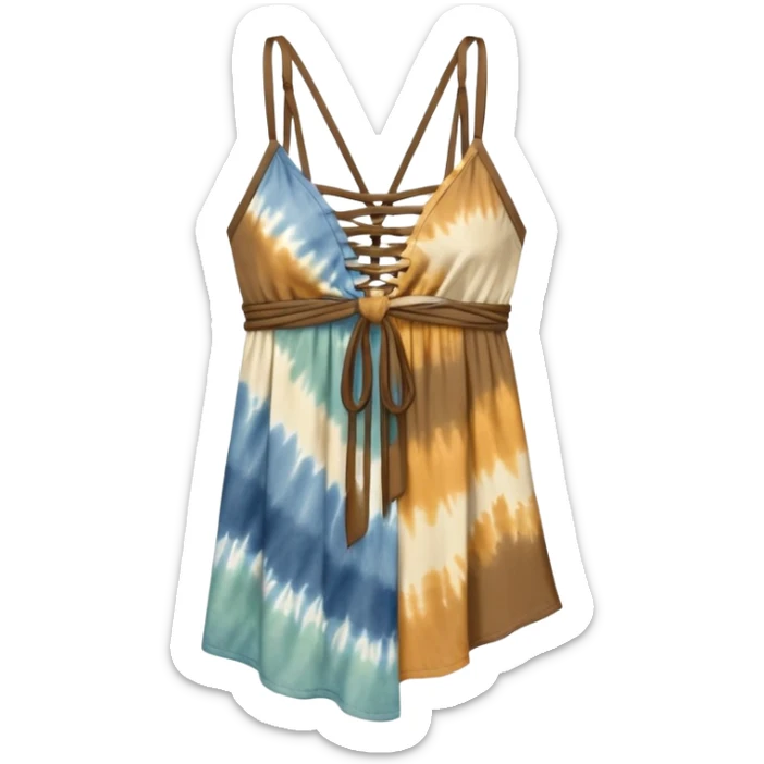 Moonlit weaves clothing strappy in the front tie dye earth tones sticker