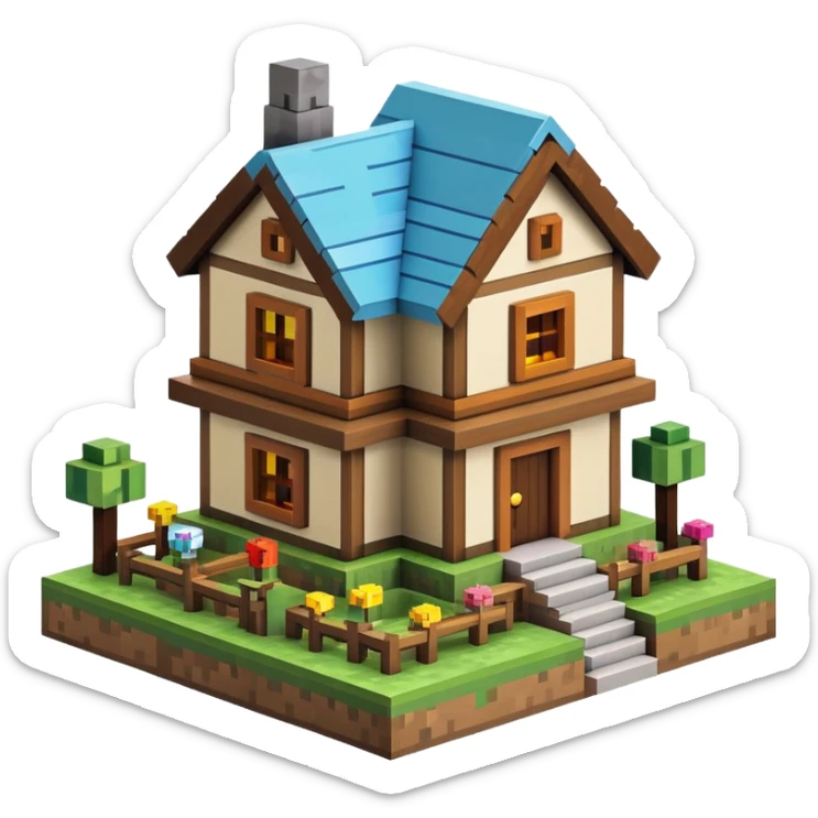 Minecraft house sticker