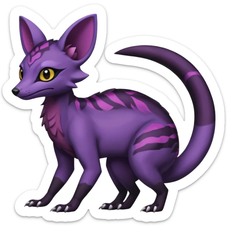 White Salandit-Umbreon-Genet-Noivern-Civet-Hybrid (Full body) sticker