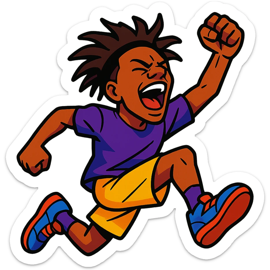 dynamic pose of IShowSpeed, colorful sticker