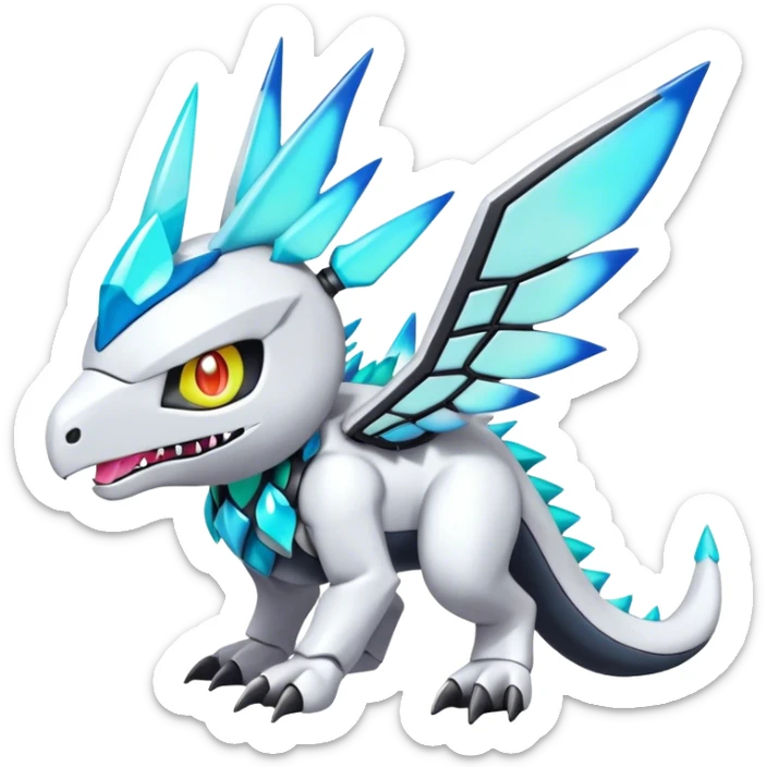 cool edgy cute shiny colorful Archeus-Kyurem-Digimon-Fakemon-animal-hybrid full body sticker