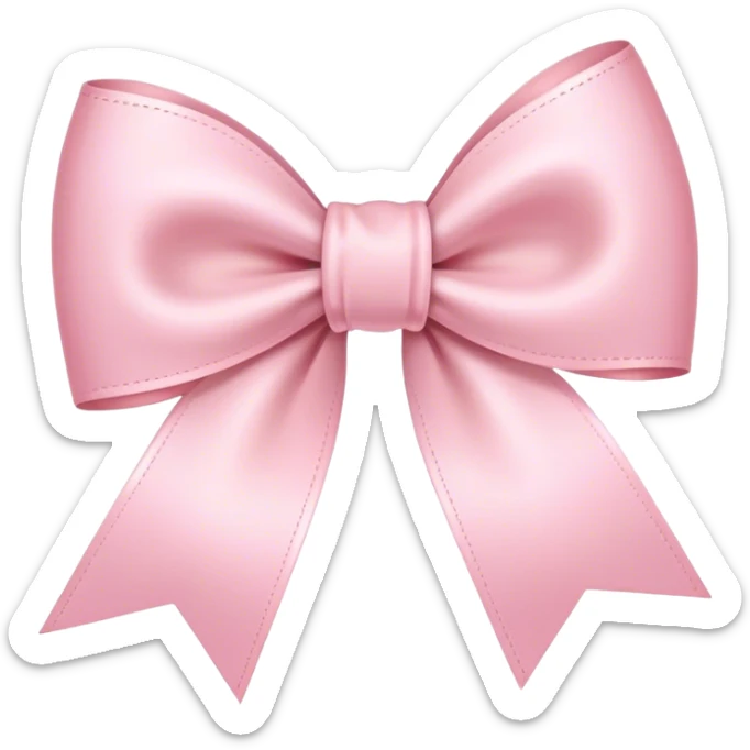 light pink ribbon bow sticker