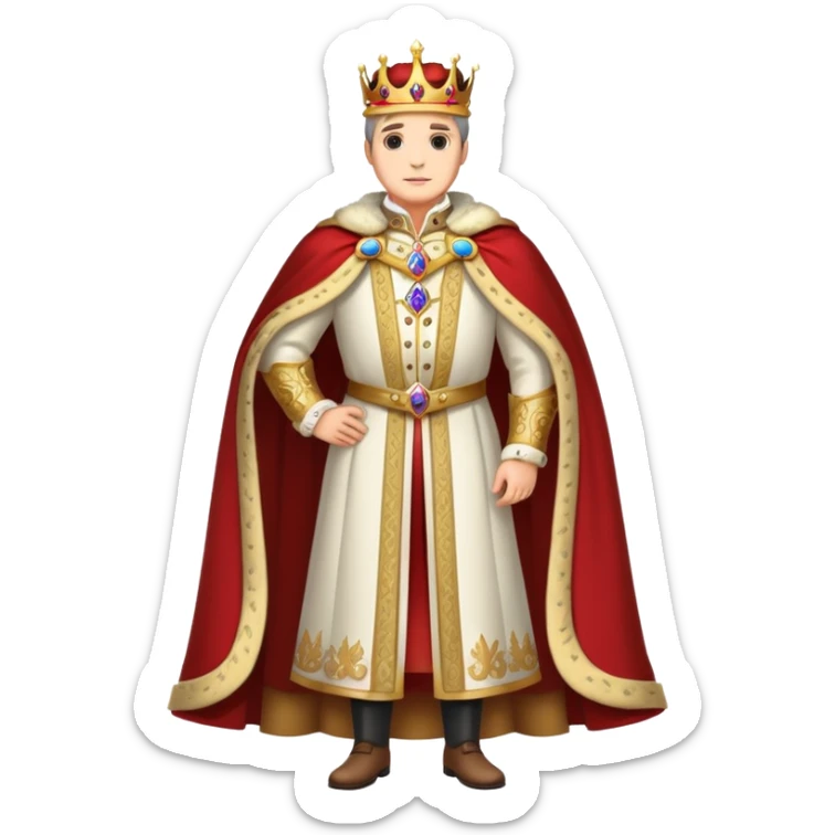Full body of Francisco I, royal king standing in royal attire with crown and cape sticker