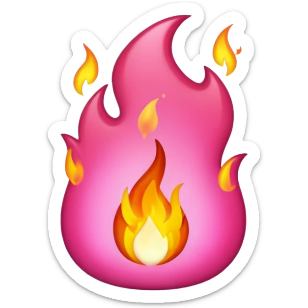 Pink fire sticker