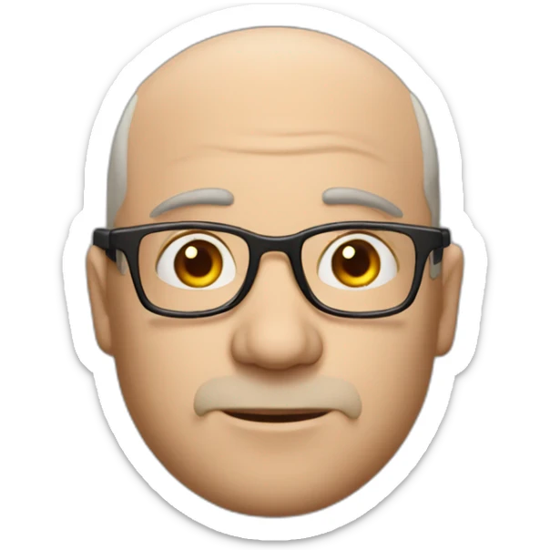 A man in glasses with receding hairline who loves theater Boring guy sticker