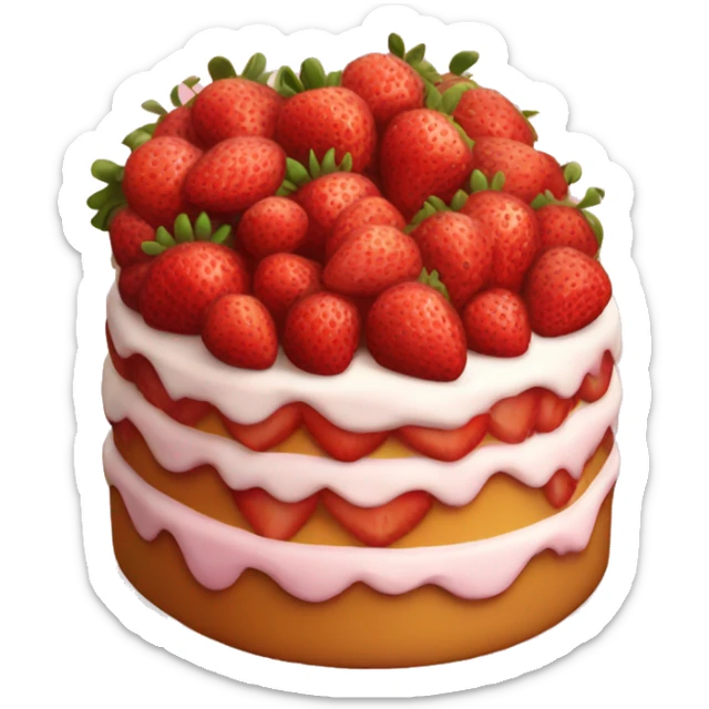 Strawberry cake sticker