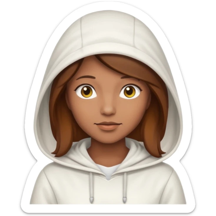 female bee keepers with brown hair, white outfit, white hood, brown skin sticker