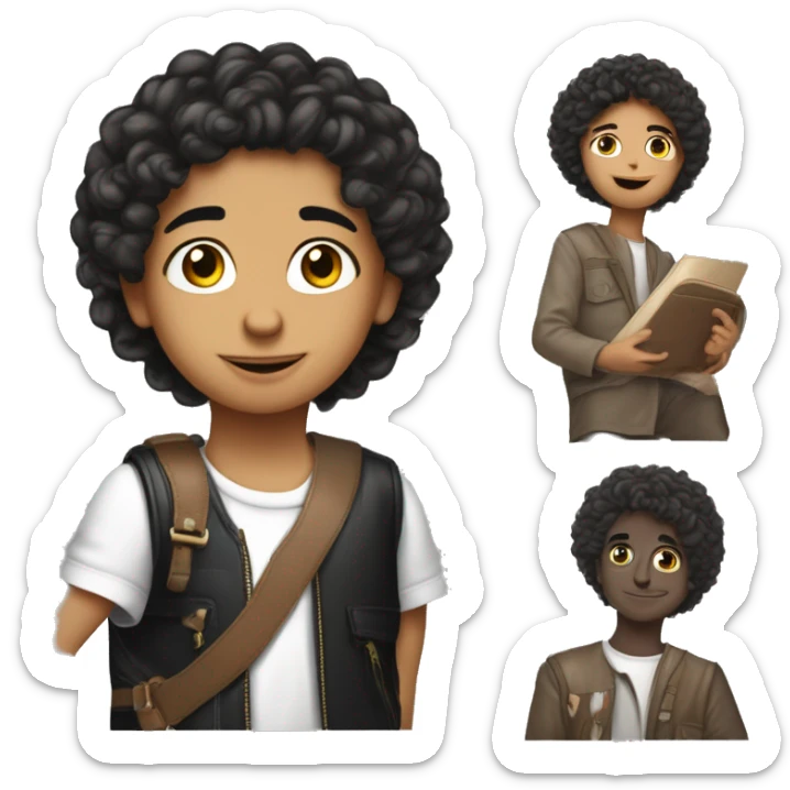 enfant arabe nommé Yasser avec un mailotmachster unites 2008 l'enfant a es cheuveux boucler il resemble a cristiano jr sticker