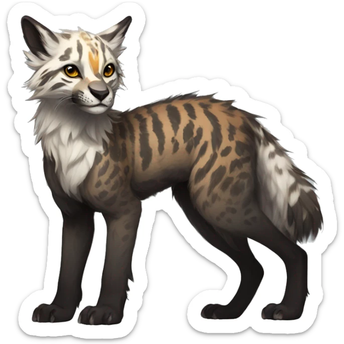 Modern Feral Rare Fantasy Vernid-Trico-species by LiLaiRa, markings, full body sticker