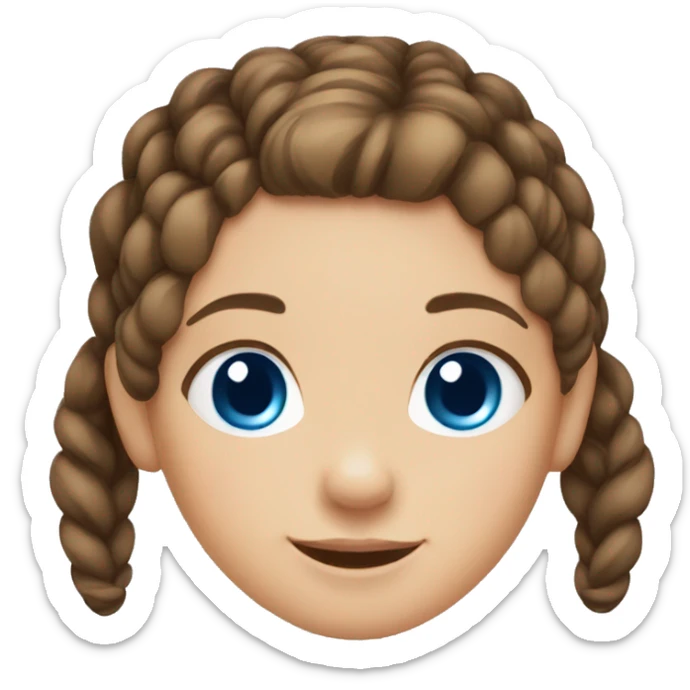 Little girl with brown hair in pigtails and with blue eyes sticker