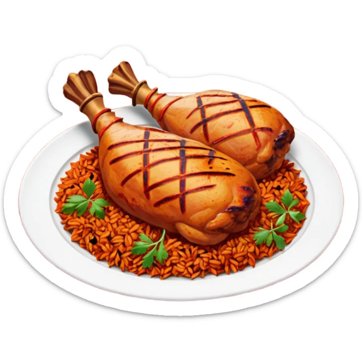 chicken tandoori whole leg  with  tandoori red masala rice sticker