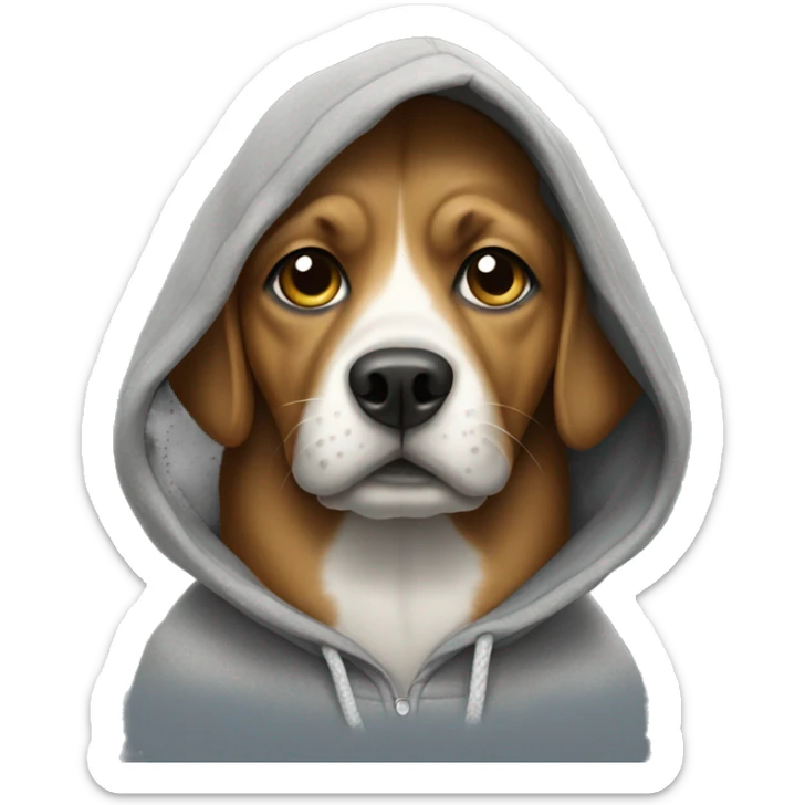 dog wearing a hoodie  sticker