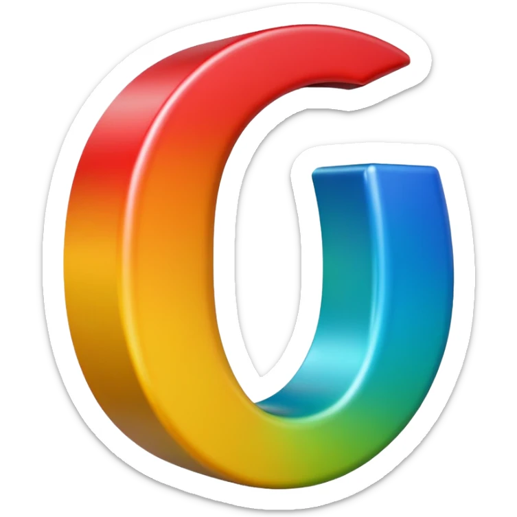 Apple style 3D emoji of the letter O, shiny, smooth, rounded, colorful, with the same toy-like texture as official Apple emojis sticker
