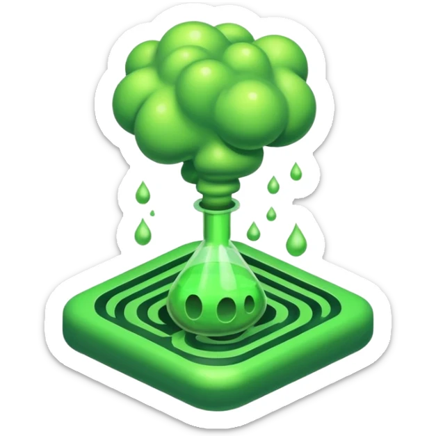 poisonous gas, isometric sticker