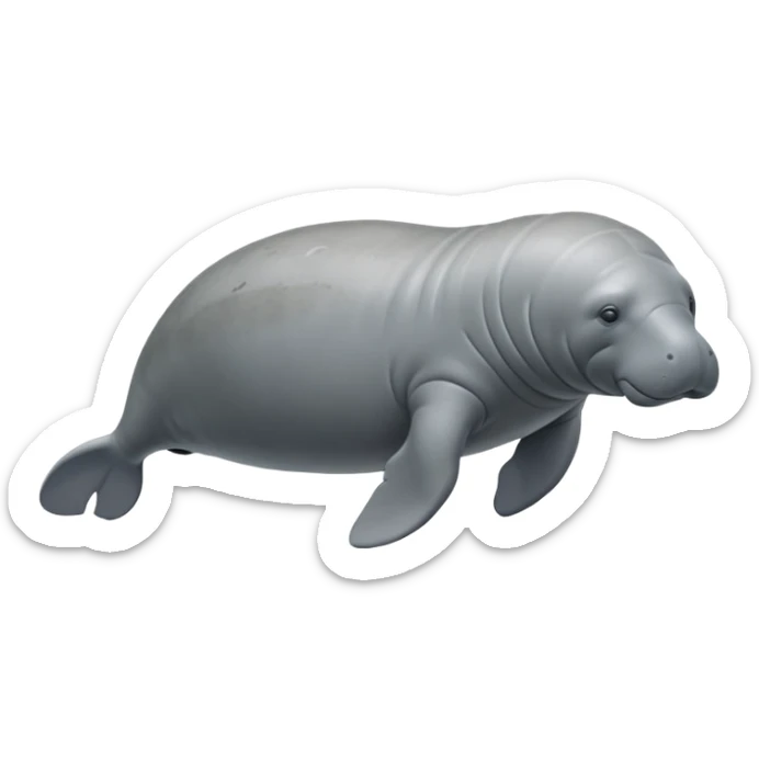 Cinematic realistic full body side view of a Florida manatee in water  sticker