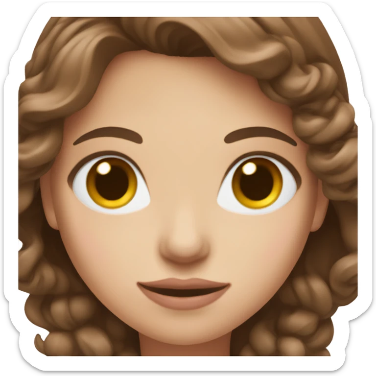 woman with blue eyes brown hair and pink bouquet in the hand sticker