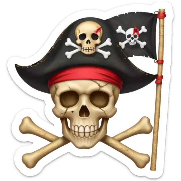 Fait moi ce drapeau a l'identique 🏴‍☠️ et rajoute sur la tête de mort un chapeau de paille avec un file rouge sticker