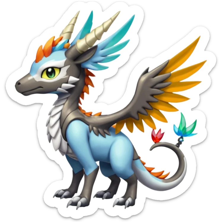 Meloetta-MLP-Wargreymon-Dutch-Angel-Dragon-Silvally-Kyurem-Trico-Pokémon-Digimon-Fakémon-fusion-hybrid-creature sticker