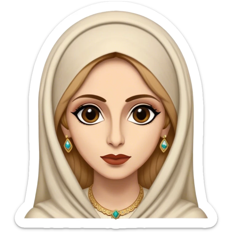 Cinematic Realistic Fairuz Portrait Emoji, depicted as an iconic Lebanese singer with graceful soulful expression and elegant attire, rendered with lifelike textures and warm radiant lighting that captures her timeless musical allure. sticker