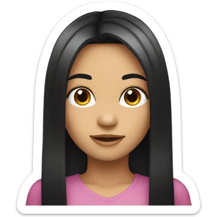 Emoji of a girl’s  head with long straight black hair  sticker