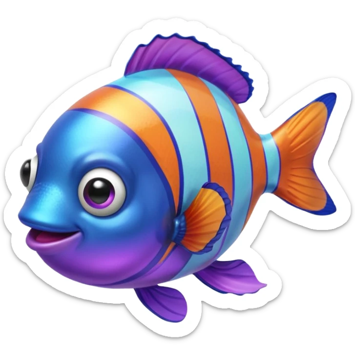 Ball of Blue Purple Goo of Rainbow Clownfish  sticker
