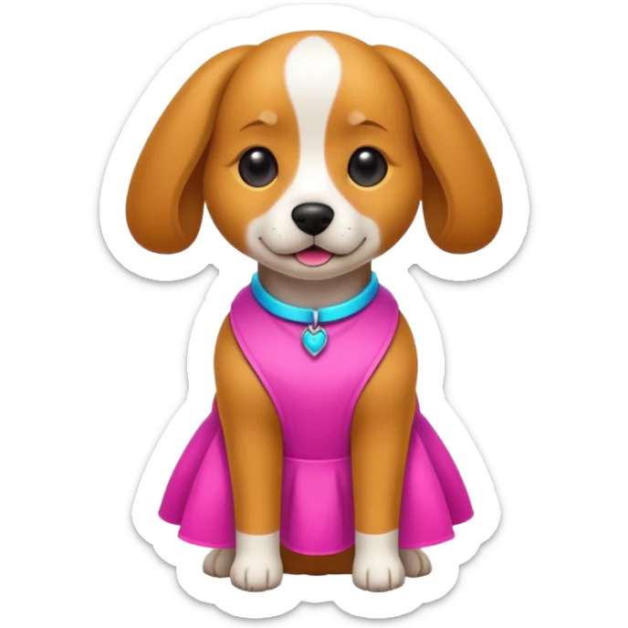 DOG wearring neon fashion dress sticker