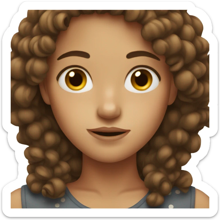 girl with brown hair and freckles sticker