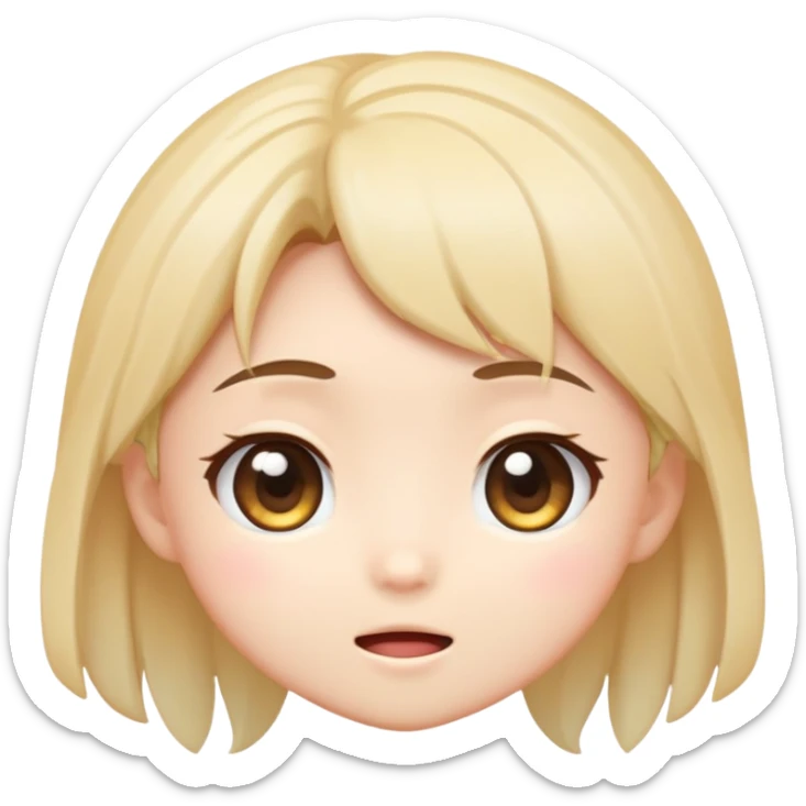 "A cute anime-style emoji of a [emotion] character with expressive eyes, chibi features, and a detailed soft shading. Vibrant colors, high detail, kawaii aesthetic, HD resolution." sticker