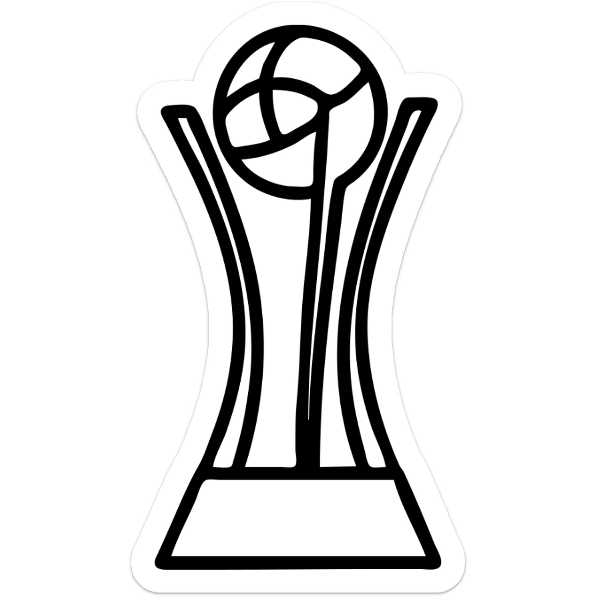 minimalist icon for Airbnb website inspired by FIFA Club World Cup trophy, stylized trophy shape with simple lines, no text, Airbnb category icon style sticker