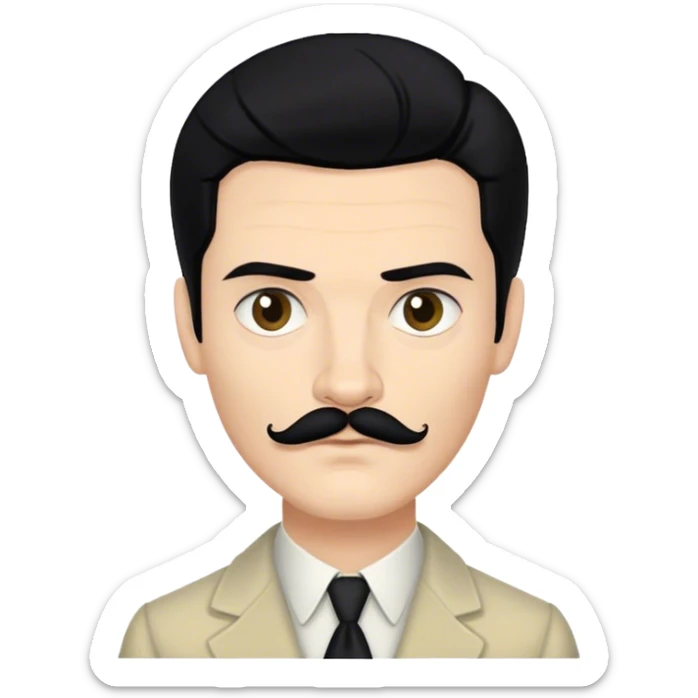 james march, american horror story, black hair, even peters, tiny moustache,  sticker