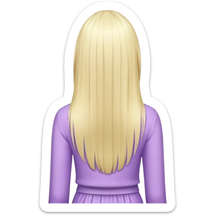 back view of a person, blonde with long straight hair, wearing pastel purple clothes, variation 4 sticker