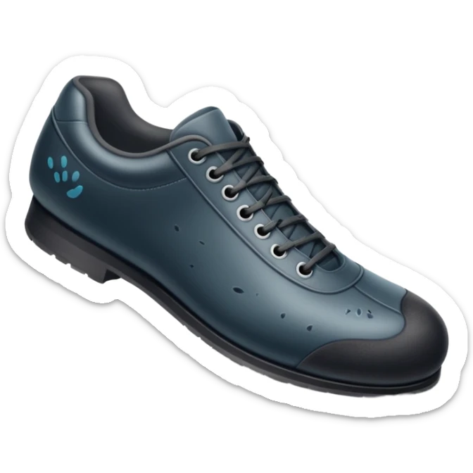 a full human leg with a sneakered foot pressing down on the ground. The shoe sole touches the floor, and directly beneath it a fresh shoe print is clearly visible. Rounded, glossy, smooth, soft shadows, white background.





 sticker