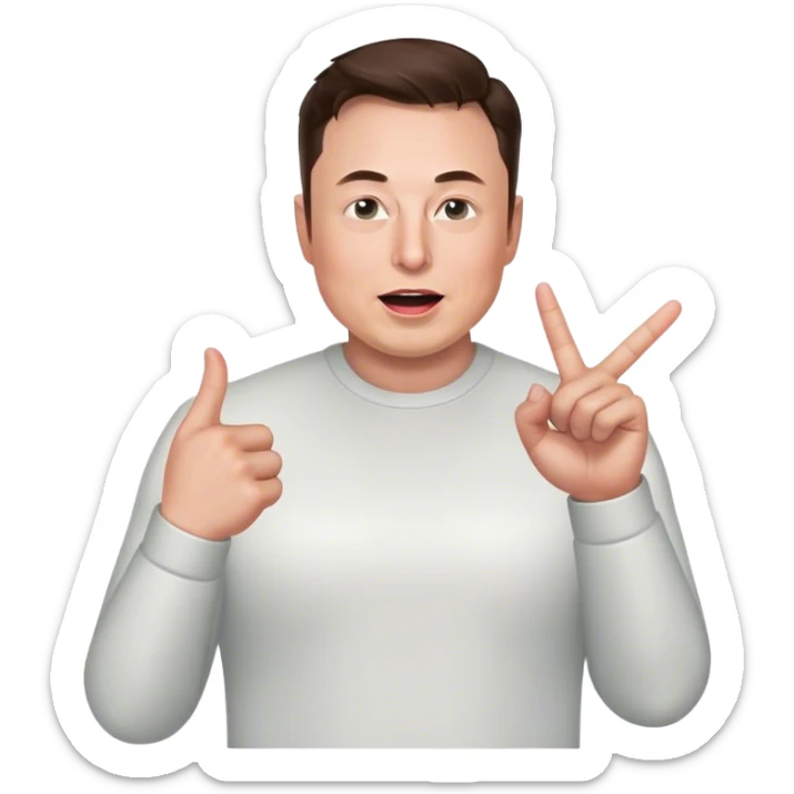 elon musk giving someone the finger, flipping them off, or flicking them off sticker