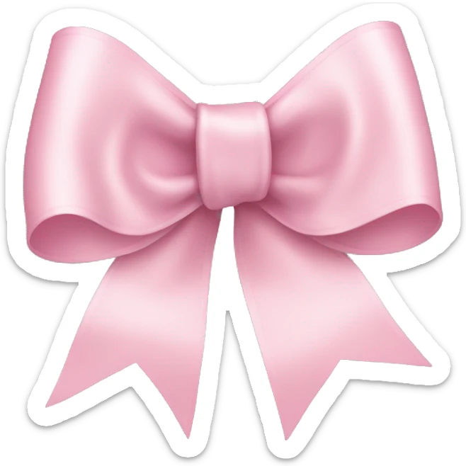 light pink ribbon bow sticker