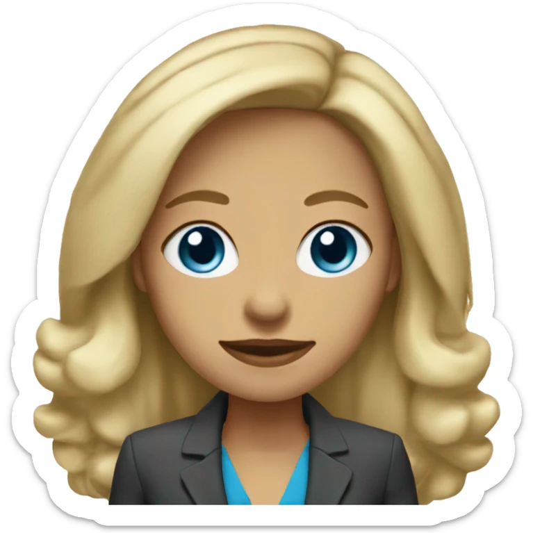 37 year old blue eyed dark blonde woman wearing a blazer sticker