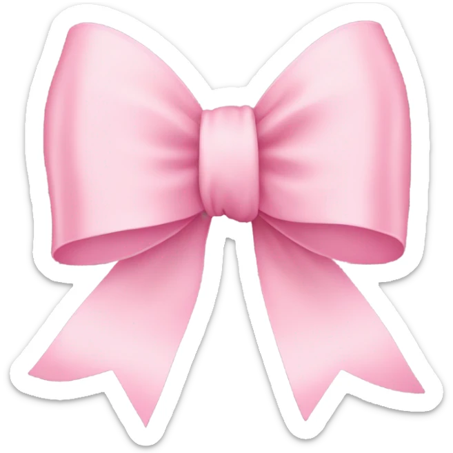 light pink ribbon bow sticker