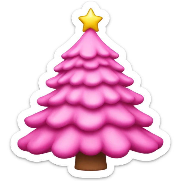 Pink Christmas tree sticker