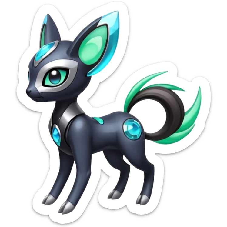 Futuristic Meloetta-Vernid-Fionbri-Protogen-Pokémon-Digimon-Fakémon-fusion-hybrid-creature sticker
