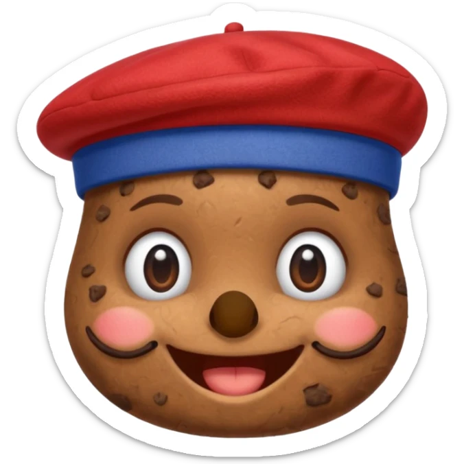 Smiling piece of poo with the beret and a french flag sticker